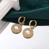 Necklace Earrings Set MANDI Trendy Pearl Inlaid Gold Plated Daily Jewelry Original Design 18k Zircon Ring Sets For Women