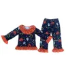 Pyjamas julpyjamas samling pojkar och flickor kläder lapel långärmad byxor set julgran mönster mjölk silk tyg 231113