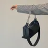 Avondtassen 2023 mode dames crossbody tas ketting riem handnbags voor vrouwelijke geheel zwarte dubbele riemen grote capaciteit