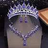 Naszyjnik Zestaw Silver Colours Tiars Bridal Tiaras Wedding Crown and Sets Party Prom Girls Costume Jewelry Bride Akcesoria