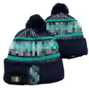 Mariners LS Beanie Kninted Seattle Hats Sports Teams Baseball Football Basketball Caps Women Men Pom Fashion Winter Top Caps Sport Knit Hats