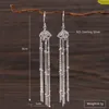 Dangle Chandelier Simple Bamboo Leaf Long Tassel Earrings for Women Girls Cute 925 Silver Hanging Earrings Trend Jewelry Wholesale EH019 230413