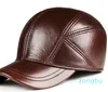 Ball Caps Wysokiej jakości oryginalna skórzana czapka baseballowa mężczyźni prawdziwy snapback brązowy brownblack jesienna zima tata hatball piłka balowa