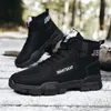 Botas homens neve inverno tornozelo para sapatos quentes laceup moda rebanho de pele de pelúcia tênis tamanho grande 231113