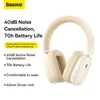 Cell Phone Earphones Baseus Bowie H1 Wireless Headphone 40dB Hybrid Active Noise Cancelling Earphone Bluetooth 52 HiFi Over the Ear Headset 70H Time 230412