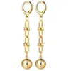 Dangle Earrings MinaMaMa Exaggerated Stainless Steel U Link Chain Ball Drop For Women Fashion Hip Hop Jewelry