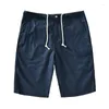 Short pour hommes Simple et propre décontracté ample grand polyvalent lin mince baril droit Capris personnalisé