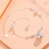 Bracelets de cheville Ruifan véritable 925 en argent Sterling cloche pendentif été pour femmes dames chaîne de cheville Fine bijoux accessoires YBR272