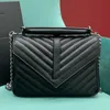 5a novo designer saco mulheres bolsas de ombro sacos senhora preto bezerro clássico listras diagonais acolchoadas correntes dupla aba média cruz corpo tote bagg k2