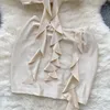 Arbetsklänningar Kvinnors tvåstycken Set Advanced Suit Solid Color Female Summer tredimensionell blommor Ribbon Tube Tops Vest Sexig kort kjol
