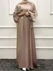 Ubranie etniczne Ramadan Eid Djellaba Sukienka muzułmańska Dubai elastyczna mankiet miękkie miękkie błyszczące Abaya Turcja kimono islam szata WY909 230412