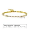 Bracelet demi-Tennis en acier inoxydable, plaqué or 18 carats, diamant VVS Moissanite glacé, 4mm 5mm, pour femmes