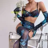 Dame Transparent Dentelle Maille Ropa Intérieur Mujer Femmes Body Sexy Ensemble De Sous-Vêtements Lingerie