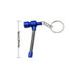 metal Spring Smoking Pipe Meltal Tobacco Pipes Cigarette Pipe Key Chain protable Cleaners Color Random free shipping