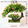 Decorative Flowers Artifical Plant Creative Mini Ball Sakura Snow Plastic Potted Grass Bonsai Small Tree Home Decoration Flower Ornament