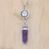 Anhänger Halsketten Vintage Sun Charm Connector Naturstein Amethyst Quarz Rose Kristall Halskette für Frauen Männer Party Schmuck Geschenke