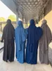 Ethnic Clothing Muslim Woman Prayer Outfit Islamic Ramadan Eid Hijab Dress Dubai Turkey Abaya with Extra Long Head Scarf Khimar Jilbab 230412