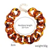 Kettingen overdreven luipaardprint zwarte acryl choker ketting voor vrouwen vintage armband sieraden geschenk groothandel