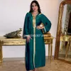 Abbigliamento etnico Abito musulmano Arabo Dubai Abaya Abiti africani per le donne Jalabiya Verde Marocchino Caftano Abito con cappuccio Turco Islamico Modesto 230412