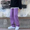 3OL3 Męskie dżinsy męskie Koreańska moda Purple zielone luźne luźne proste vintage Casual Streetwear Danceboard Dance Dżins Cargo Pants W0413