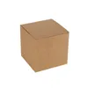 Gift Wrap 10-50pcs Kraft Paper Square White Candy Boxes Package Box Wedding Cake Cookie Storage Bags