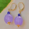 Boucles d'oreilles pendantes calcédoine violette naturelle perles de Lapis Lazuli boucle d'oreille en or bijoux d'aquaculture mariage classique FOOL'S DAY culture d'eau douce
