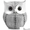 Decorative Objects Figurines Small Crafted Owl Statue Bundle With Black And White For Home Decor Accents Living Room Bedroom Offic Otjb8