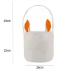 Sublimazione Blank Easter Bunny Basket Borse con manico che trasporta regali e uova Caccia Candy Bag Halloween Storage Coniglio Borsa Giocattoli Secchio Tote all'ingrosso G0418