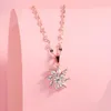 Pendanthalsband Fashion Dainty 18K Rose Gold Plated Shining Zircon Crystal Charm Sunflower Clavicle Halsband Choker för kvinnor