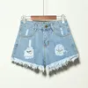 Frauenshorts sexy Sommer Denim Shorts Frauen hohe Taille Jean Shorts Female Lose Loch Jeans Shorts mit Taschen Casual Plus Size S-2xl 230413