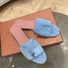 سحر الصيف شرائح تزيين Loro Piana Suede Slippers Luxe Sandals أحذية حقيقية جلدية مفتوحة القدمين