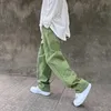 3OL3 Męskie dżinsy męskie Koreańska moda Purple zielone luźne luźne proste vintage Casual Streetwear Danceboard Dance Dżins Cargo Pants W0413