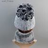 Chapéus Lenços Conjuntos Real Rex Coelho Chapéu De Pele E Cachecol Conjunto Mulheres Inverno Gorro De Malha Chapéu De Pele Natural Skullies Gorros Mulher Chapéu Feminino C ElasticL231111