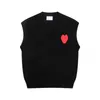 Amiparis Pullover Amis Strickpullover Weste Sweat Mode V-Ausschnitt ärmellos Winter AM I Paris Big Heart Coeur Love Jacquard Sweatshirts Amisweater 8WOL