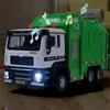 Modellino auto 1/32 City Camion della spazzatura Modello di auto Diecast in metallo Smistamento dei rifiuti Veicolo igienico-sanitario Modello di auto Suono e luce Giocattoli per bambini Regalo 231110