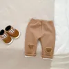 Trousers Winter Baby Plus Velvet Thick Leggings Toddler Cute Bear Pp Pants Infant Girl Fleece Trousers Baby Warm Pants Clothes 231113