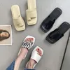 Slippers Ladies Casual Set Toe Sandals Summer Simple Open Flat Soft Leather Thick Sole Comfortable Women's Shoes Beach