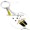 Chaveiros Lanyards Creative Keyring Disco em branco com camurça Tassel Vinil Chaveiro Disponível Clear Acrílico Keychain Party Favor Drop Dh4i5