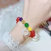 Strand Natural Jade&Chalcedony Beaded Bracelet For Women Green Gourd Ethnic Lucky Couple Bracelets On Hand Female Fashion Jewelry