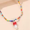 Colares Pingente 2023 Moda Jóias Frisado Charme Colar Ajustável Cogumelo Bead Strand para Mulheres