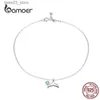 Anklets Bamoer Blue Ocean Mermaid Armband för fotled 925 Sterling Silver Fish Tail Foot Anklets Armband Jewery för ben SCT004 Q231113