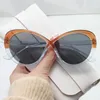 Solglasögon Fashion Brand Designer Cat Eye Women Men Retro Luxury Gradient Dubbel Color Big Frame Sun Glasses Shades UV400