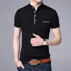 Męskie tshirty marka mody koszulka polo męska męska kołnierz mandarynki szczupły dopasowanie stałego koloru guziki oddychające po polo Casual Men Ubranie 230412