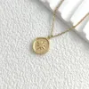 Pendant Necklaces Punk Men's Necklace Round Polished Coin Gold Color Choker Men Stainless Steel Jewelry Gifts