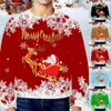 Heren Hoodies Kerstmis Grafische truien Kerstman Sweetshirts Navidad Jumper Baggy Hood Sneeuwvlok Rood Vrije tijd Viering Sudaderas