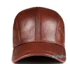 Ball Caps Wysokiej jakości oryginalna skórzana czapka baseballowa mężczyźni prawdziwy snapback brązowy brownblack jesienna zima tata hatball piłka balowa