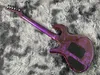 Chitarra elettrica cinese hardware nero colore viola corpo in mogano e manico strumento musicale a 6 corde