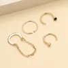 Orecchini a cerchio Vintage color oro a forma di C per le donne Ragazze moda semplice falso piercing per l'orecchio gioielli femminili 2023