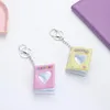 Keychains 16 Pos Card Holder Mini PO Keychain Hollow Love Key Rings Jóias de moda