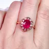 Cluster Rings Natural 3ct Ruby Ring 925 Sterling Silver Simple And Exquisite Style Recommended By The Owner Authentic Color